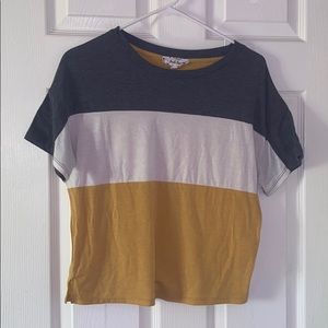 Striped semi cropped top